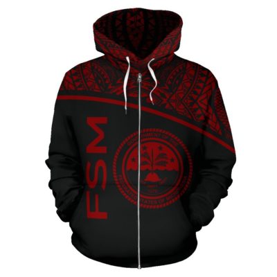 Federated States Of Micronesia All Over Zip-Up Hoodie - Micronesia - Bn09