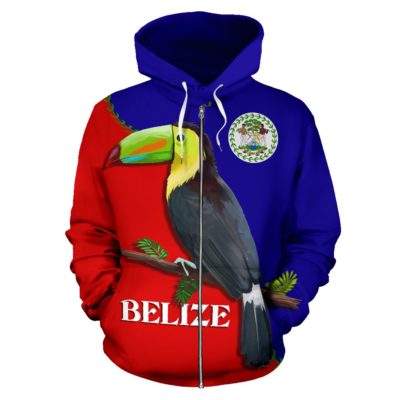 Belize Keel-billed Toucan Zip Up Hoodie K4