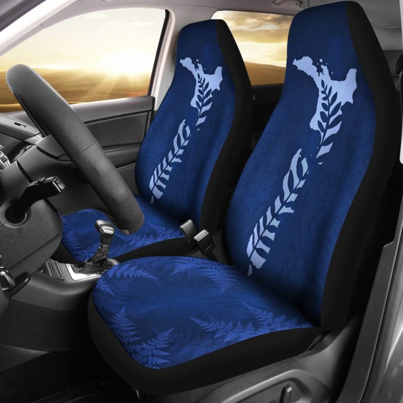 New Zealand Map And Silver Fern Car Seat Cover H5