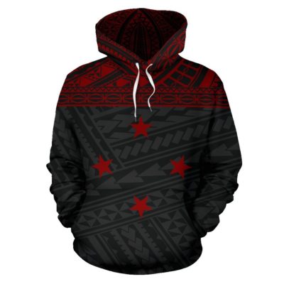 Federated States Of Micronesia All Over Hoodie - Red Style - Bn01