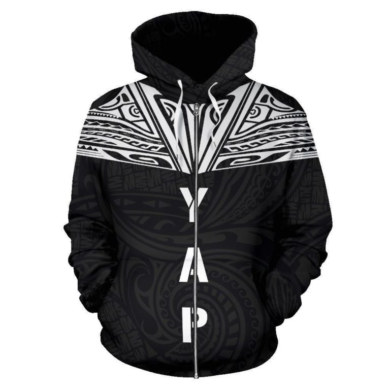 Yap All Over Zip-Up Hoodie - Neck Style - Bn04