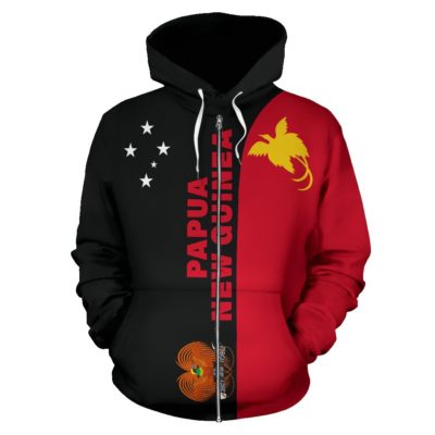 Papua New Guinea All Over Zip-Up Hoodie - Shoulder Style - Bn01