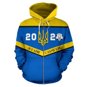 Ukraine Football Champion Euro 2020 Zip Hoodie K4