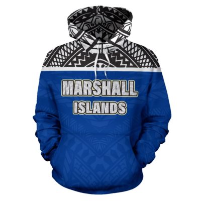 Marshall Islands All Over Hoodie - Micronesian Style - Bn09