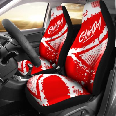 Canada Car Seat Covers - Red White Color Blur Style - BN01
