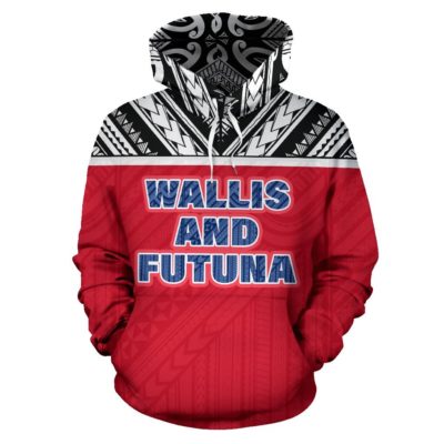 Wallis And Futuna All Over Hoodie - Polynesian Hoodie Version - Bn09
