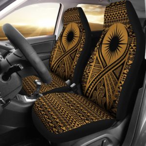 Marshall Islands Car Seat Cover Lift Up Gold - BN09