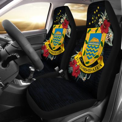 Tuvalu Hibiscus Coat of Arms Car Seat Covers A02
