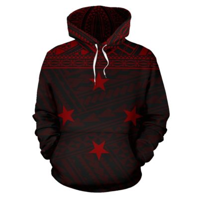Federated States Of Micronesia All Over Hoodie - Chuuk Red Style - Bn01