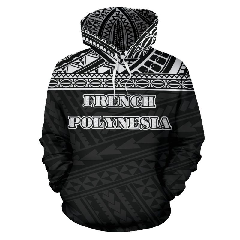 French Polynesia All Over Hoodie - Polynesian Black Version - Bn01