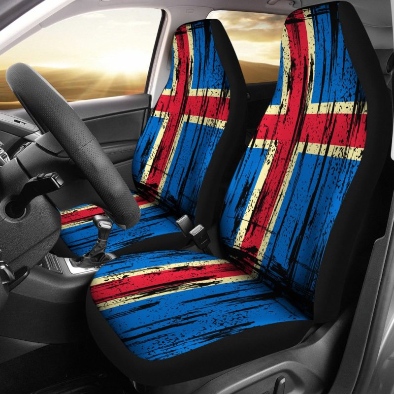 ICELAND GRUNGE FLAG CAR SEAT COVER A0