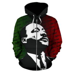 African-American Martin Luther King Zip Hoodie J0