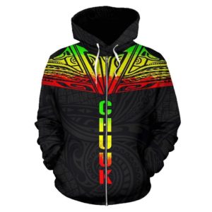 Chuuk All Over Zip-Up Hoodie - Reggae Neck Style - Bn04