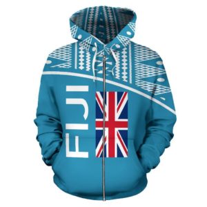 Fiji All Over Zip-Up Hoodie - Tapa Curve Style - Bn09