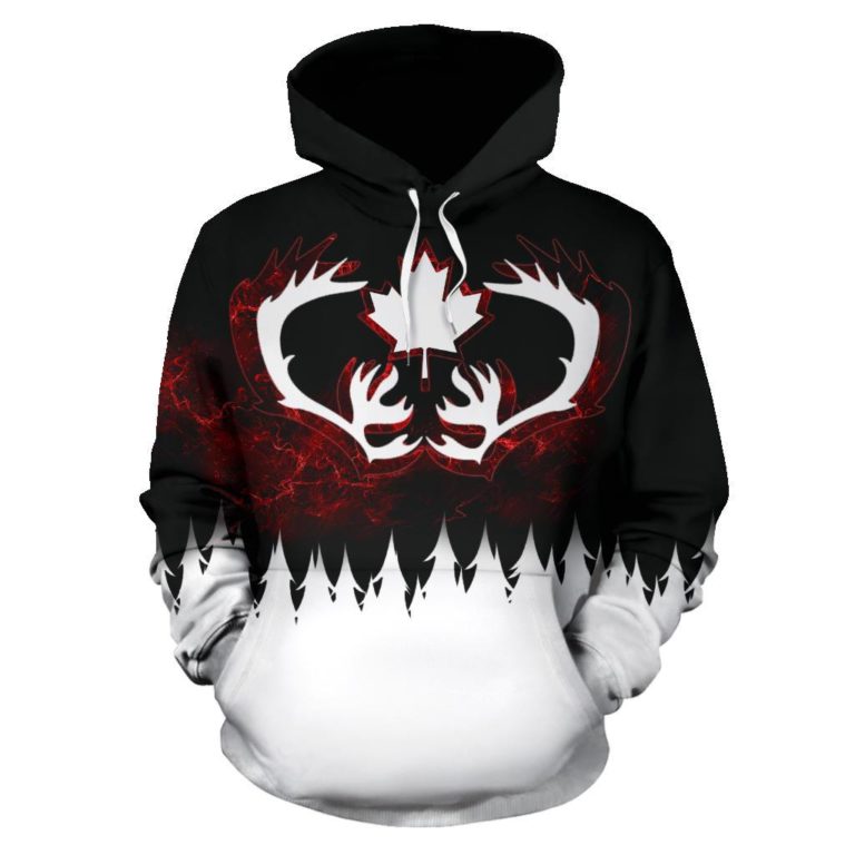 Canada Moose All Over Hoodie - Toward Freedom Style - Bn11