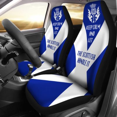 Scotland Car Seat Covers (Set Of 2) - Let The Scottish Handle It (Dark Blue) A6
