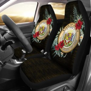 Hawaii Coat Of Arms Tropical Hibiscus Car Seat Covers A7
