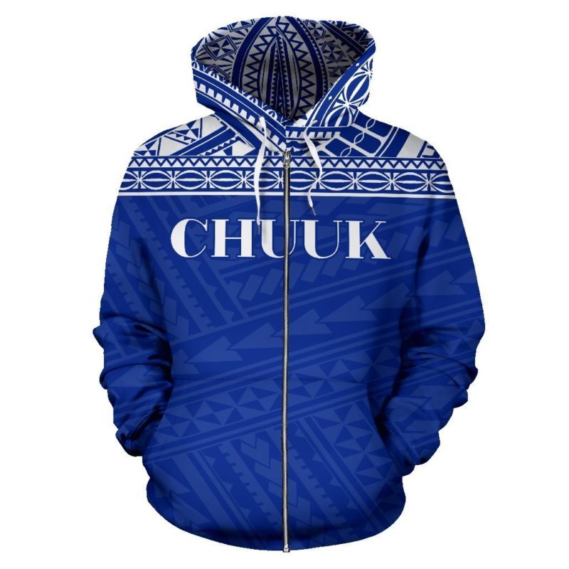 Chuuk State All Over Zip-Up Hoodie - Federated States Of Micronesia - Bn01