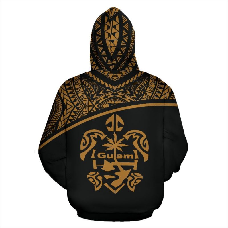 Guam All Over Hoodie - Micronesia Curve Gold Style - Bn09