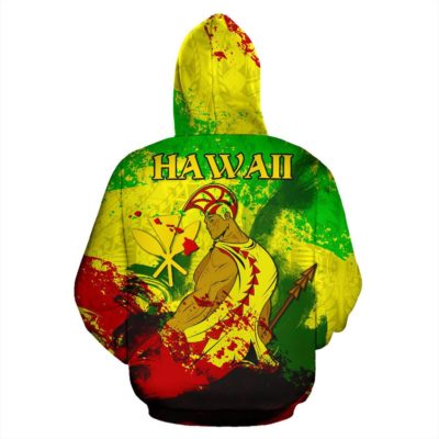 Hawaii King Kamehameha Kanaka Zip Hoodie K4