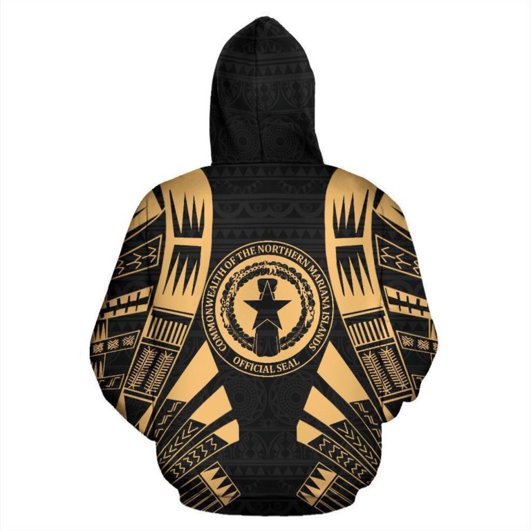 Cnmi All Over Zip-Up Hoodie - Gold Tattoo Style - Bn01