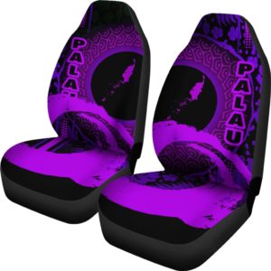 Palau Car Seat Covers - Hibiscus and Wave Purple K7