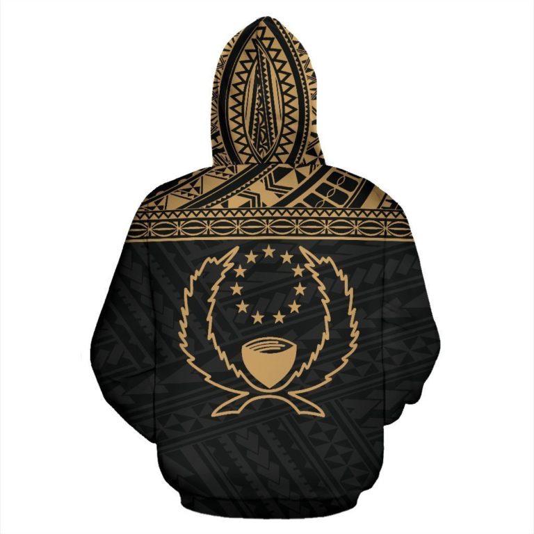 Pohnpei State All Over Zip-Up Hoodie - Fsm Gold Version - Bn01