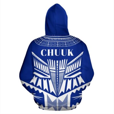 Chuuk All Over Zip-Up Hoodie - Micronesian Tattoo Design - Bn09