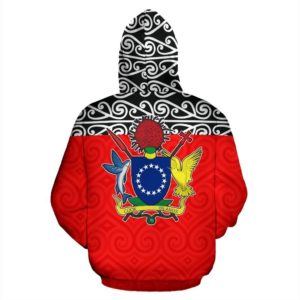Cook Islands All Over Zip-Up Hoodie - Polynesian Red Version - Bn09