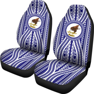 Polynesian American Samoa Car Seat Cover - Blue Version - BN01