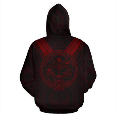 Marshall Islands All Over Zip-Up Hoodie - Red Sailor Style  - Bn01