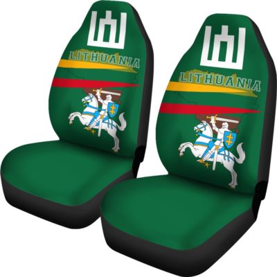 Lithuania Flag Car Seat Covers - Map Version J1