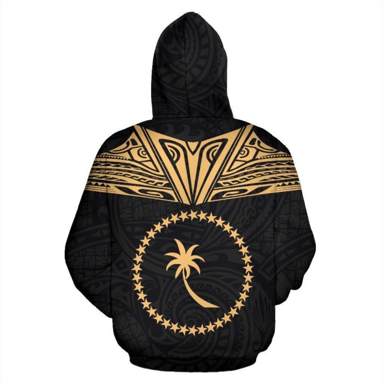 Chuuk All Over Zip-Up Hoodie - Gold Neck Style - Bn04