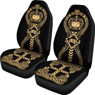Samoa Car Seat Covers -  Polynesian Tribal Gold - BN04