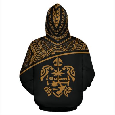 Guam All Over Zip-Up Hoodie - Micronesia Curve Gold Style - Bn09