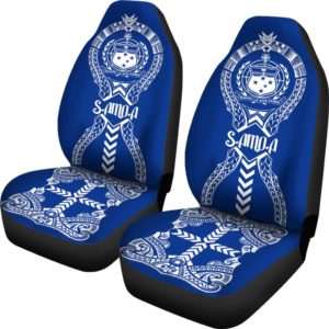 Samoa Car Seat Covers -  Polynesian Tribal Blue - BN04