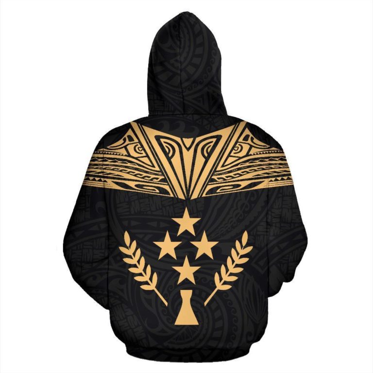 Kosrae All Over Zip-Up Hoodie - Gold Neck Style - Bn04
