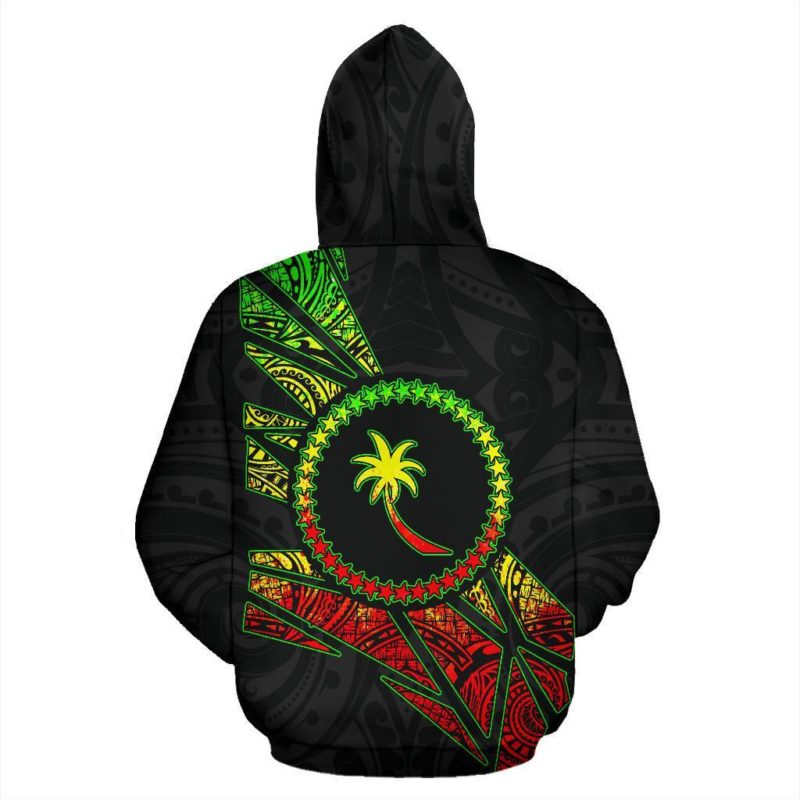 Chuuk States All Over Zip-Up Hoodie - Reggae Color Broken Style - Bn01
