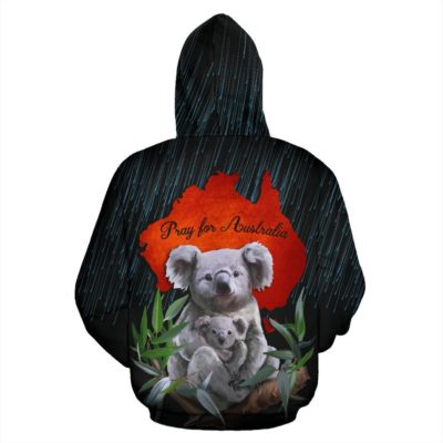 1stTheWorld Pray For Australia Zip Up Hoodie Koala - Pray For Rain K4