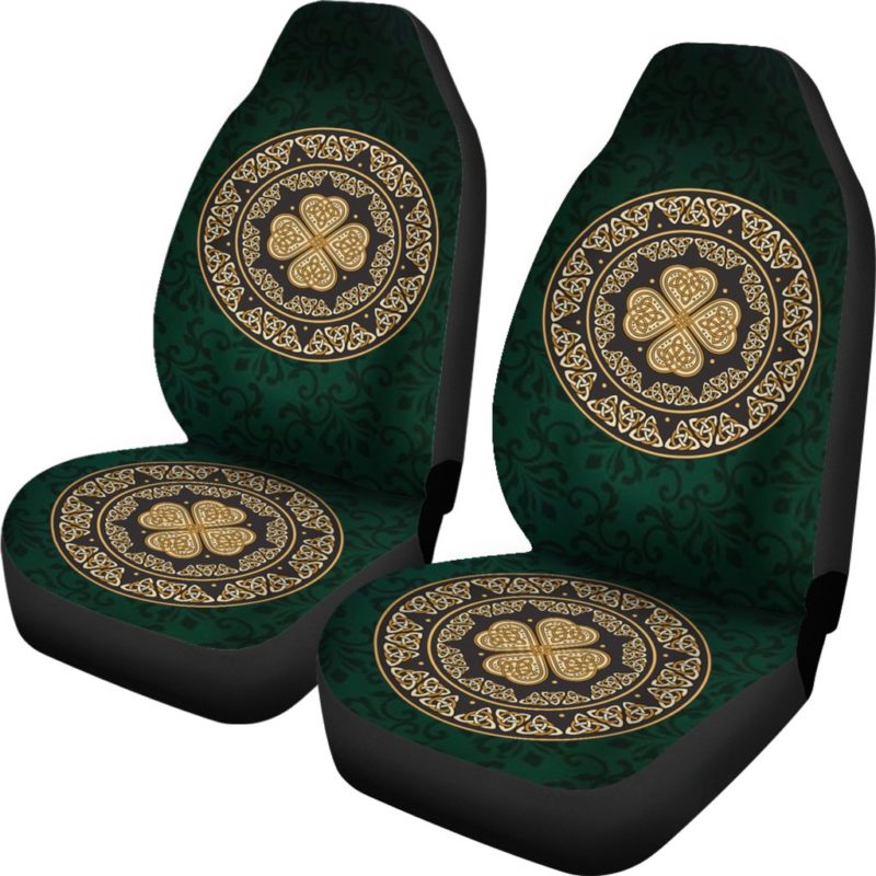 Ireland Car Seat Covers Celtic Four Leaf Clover  Th76