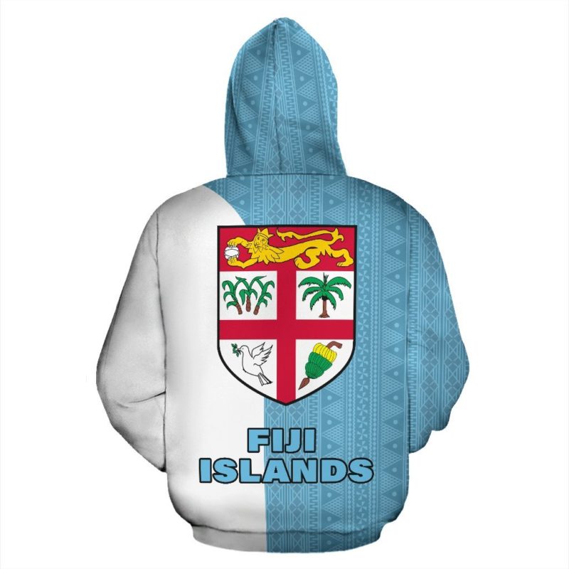 Fiji Islands All Over Zip-Up Hoodie - Shoulder Style - Bn01