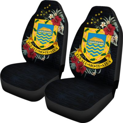 Tuvalu Hibiscus Coat of Arms Car Seat Covers A02