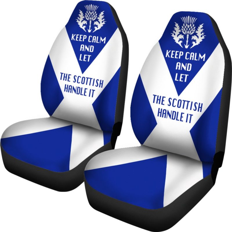 Scotland Car Seat Covers (Set Of 2) - Let The Scottish Handle It (Dark Blue) A6