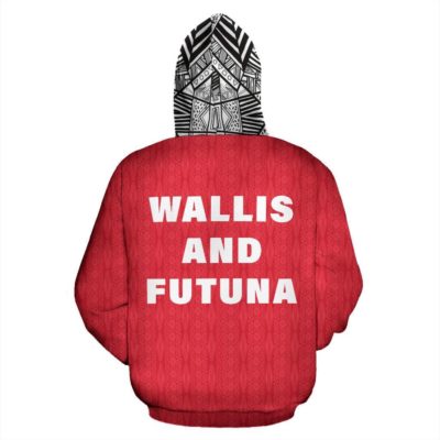 Wallis And Futuna All Over Zip-Up Hoodie - Polynesian Over Hood - Bn09