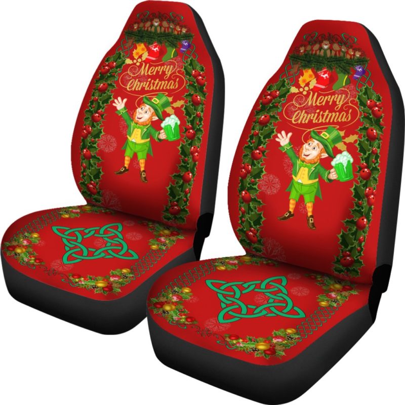 Merry Christmas St. Patrick Car Seat Covers TH5 ( Set Of 2 )