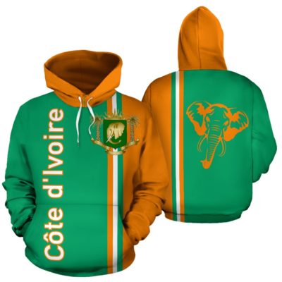 Ivory Coast All Over Hoodie - Straight Version - Bn04