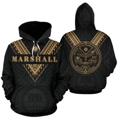 Marshall Islands All Over Hoodie - Gold Sailor Style - Bn01