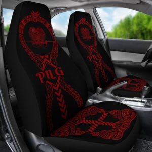 Papua New Guinea Car Seat Covers - Polynesian Tribal Red - BN04