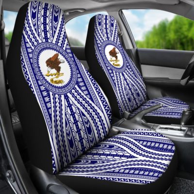 Polynesian American Samoa Car Seat Cover - Blue Version - BN01