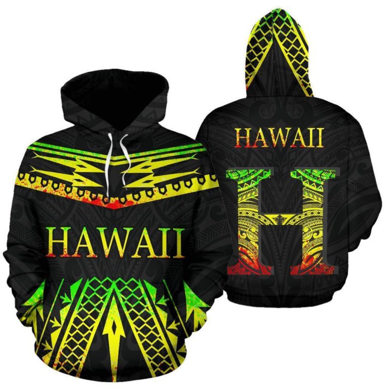 Hawaii Hoodie, Tribal All Over Print Hoodie BN12